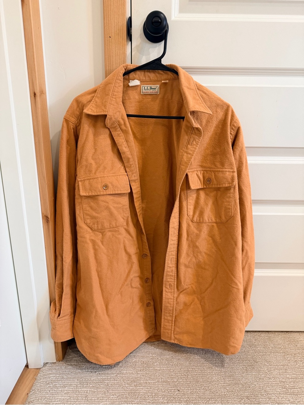 Vintage L.L. Bean Men's Chambray-Lined Shirt Jacket in Rust